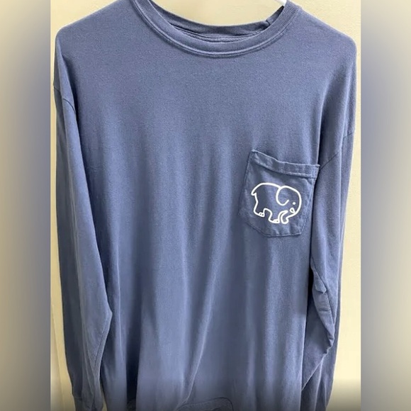 IVORY ELLA 🐘 BLUE & WHITE LONG SLEEVE 100% COTTON ELEPHANT TSHIRT Womens XXL-2X - Picture 2 of 7
